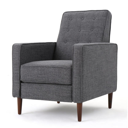 Fauteuil inclinable en tissu capitonné Mervynn de style milieu de siècle moderne par Christopher Knight Home