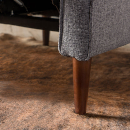 Fauteuil inclinable en tissu capitonné Mervynn de style milieu de siècle moderne par Christopher Knight Home