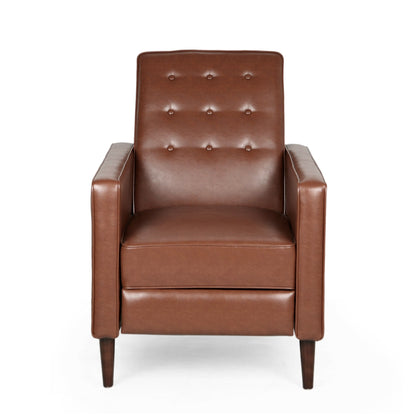 Fauteuil inclinable capitonné en similicuir Mervynn de style milieu du siècle par Christopher Knight Home