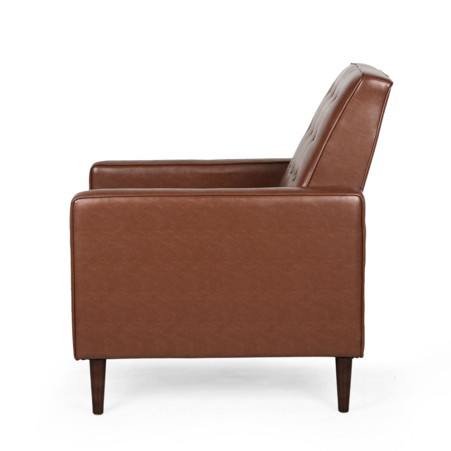 Fauteuil inclinable capitonné en similicuir Mervynn de style milieu du siècle par Christopher Knight Home