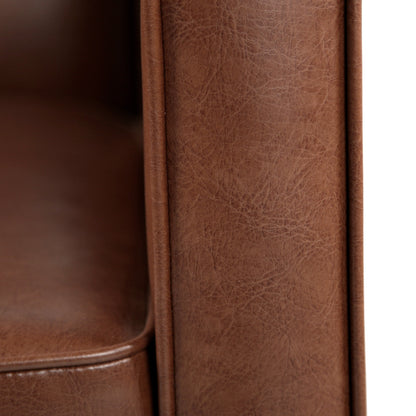 Fauteuil inclinable capitonné en similicuir Mervynn de style milieu du siècle par Christopher Knight Home