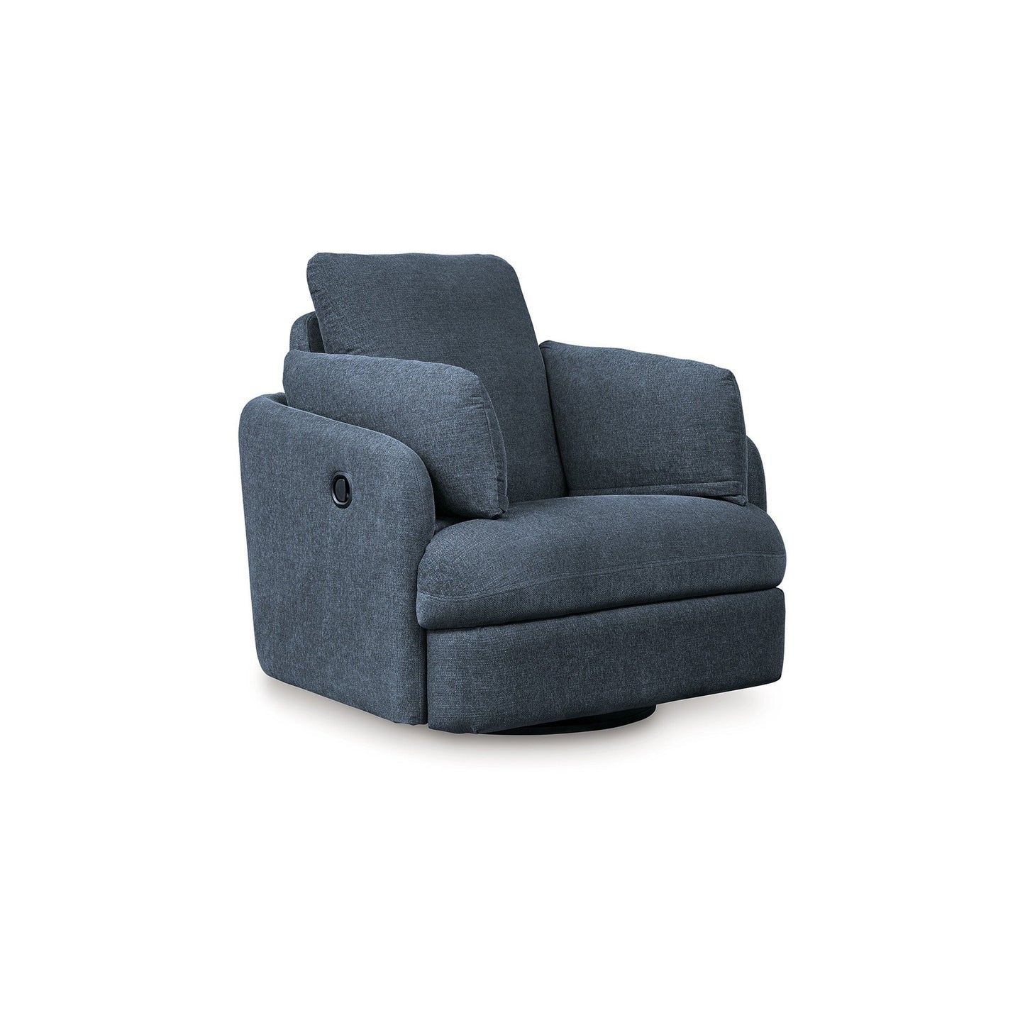 Fauteuil inclinable pivotant manuel Meso, polyester Nuvella bleu encre