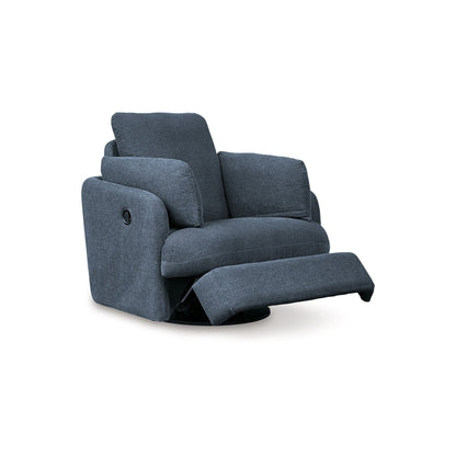 Fauteuil inclinable pivotant manuel Meso, polyester Nuvella bleu encre