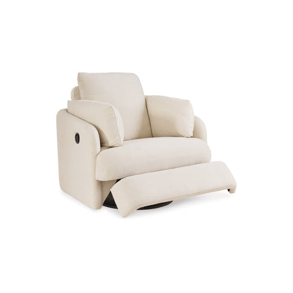 Fauteuil inclinable pivotant Meso, en polyester Nuvella ivoire