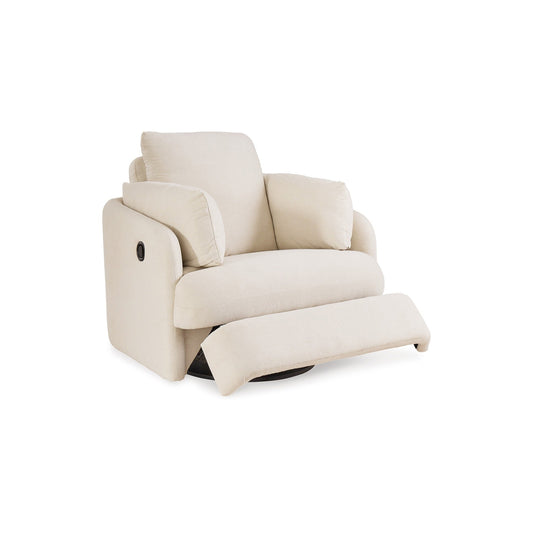 Fauteuil inclinable pivotant Meso, en polyester Nuvella ivoire