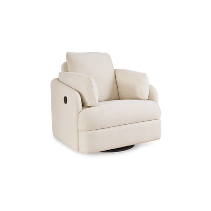 Fauteuil inclinable pivotant Meso, en polyester Nuvella ivoire