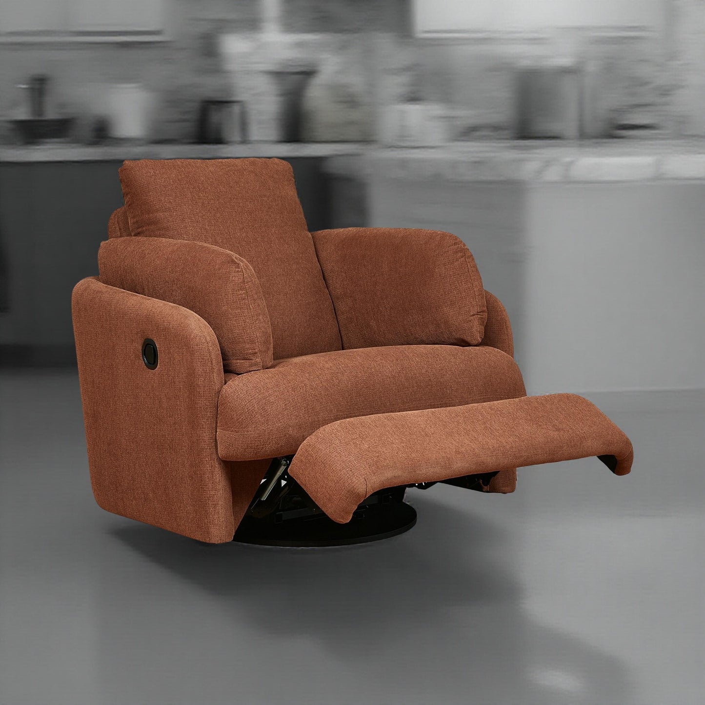 Fauteuil inclinable pivotant Meso, en polyester Nuvella orange