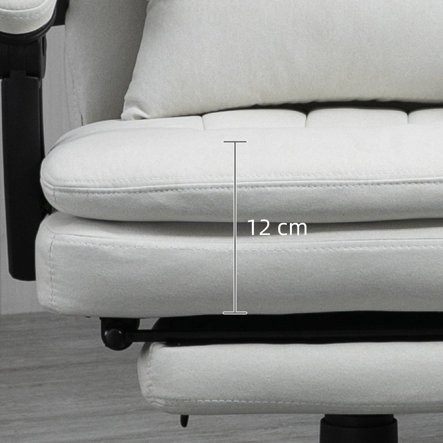 Fauteuil de bureau inclinable pivotant à 360° en microfibre avec massage par vibrations, chauffage lombaire, coussin lombaire, repose-pieds, hauteur réglable