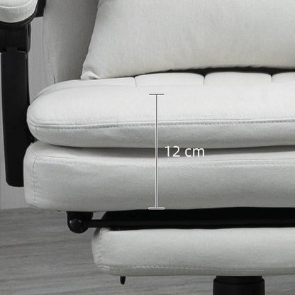 Fauteuil de bureau inclinable pivotant à 360° en microfibre avec massage par vibrations, chauffage lombaire, coussin lombaire, repose-pieds, hauteur réglable