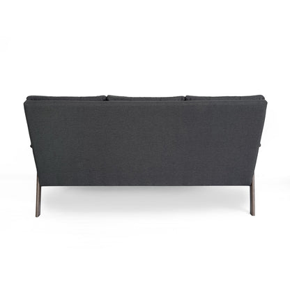 Canapé 3 places capitonné à boutons de 65,5 pouces avec pieds en bois d'hévéa pour le salon