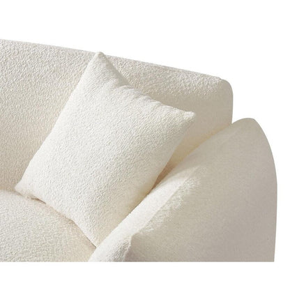 Canapé 3 places rembourré en tissu Boucle 102.36 de style Mid-Century Modern avec coussins pour le salon