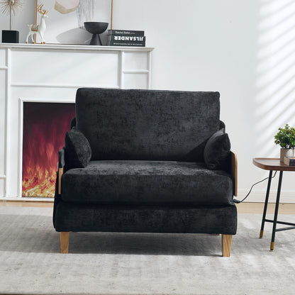 Canapé-lit inclinable pliable 3 en 1 de style milieu de siècle, convertible en lit