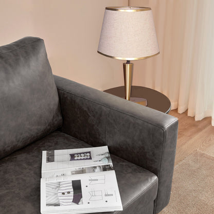 Canapés causeuse en similicuir de style milieu du siècle, 65 places, avec cadre en bois massif et coussin rembourré pour le salon