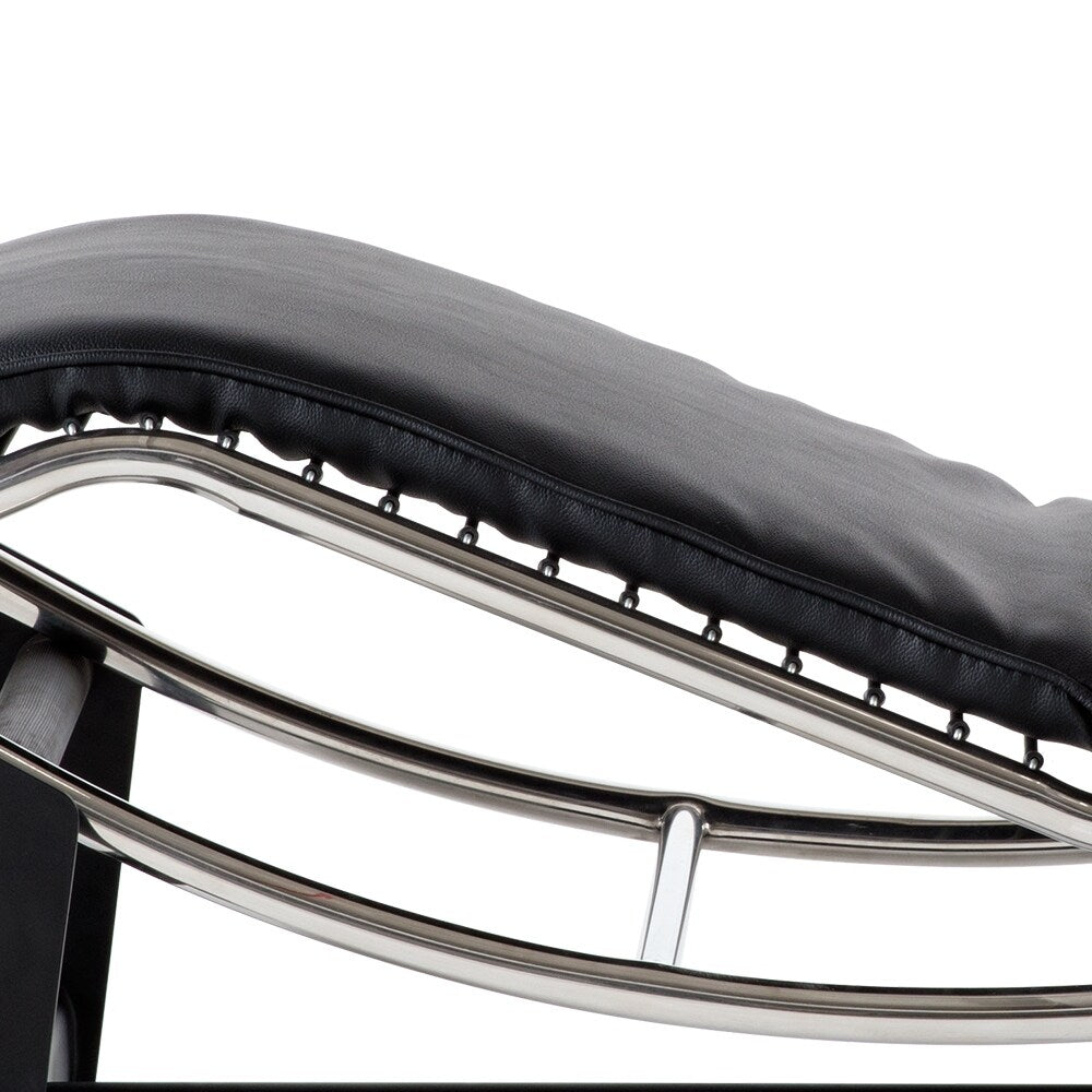 Chaise longue en cuir moderne du milieu du siècle, réplique de fauteuil inclinable réglable de style LC-4 pour salon ou bureau