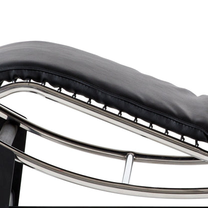 Chaise longue en cuir moderne du milieu du siècle, réplique de fauteuil inclinable réglable de style LC-4 pour salon ou bureau