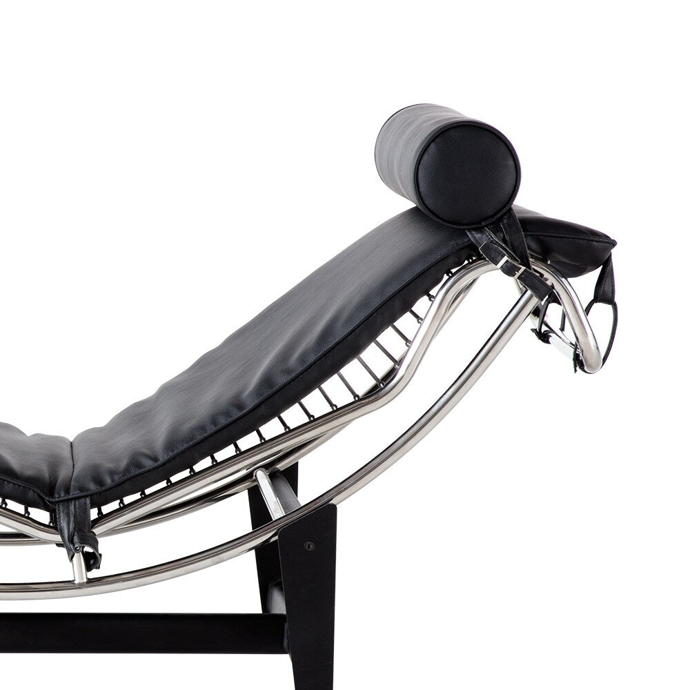 Chaise longue en cuir moderne du milieu du siècle, réplique de fauteuil inclinable réglable de style LC-4 pour salon ou bureau