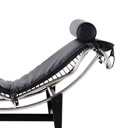 Chaise longue en cuir moderne du milieu du siècle, réplique de fauteuil inclinable réglable de style LC-4 pour salon ou bureau