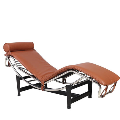 Chaise longue en cuir moderne du milieu du siècle, réplique de fauteuil inclinable réglable de style LC-4 pour salon ou bureau