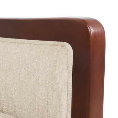 Fauteuil inclinable moderne du milieu du siècle avec coutures en canal et cadre en bois de bouleau