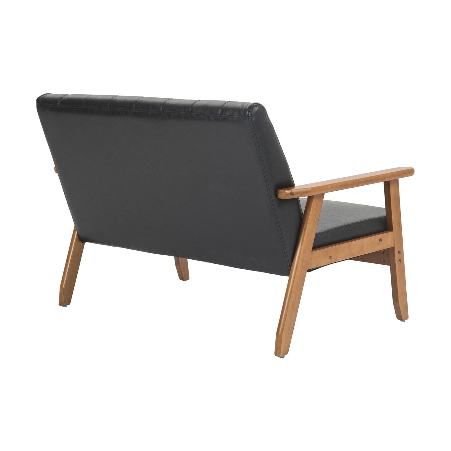 Canapé causeuse solide moderne du milieu du siècle, canapé causeuse rembourré, canapé causeuse rembourré 2 places