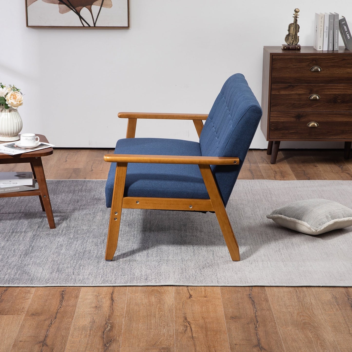 Canapé causeuse solide moderne du milieu du siècle, canapé causeuse rembourré, canapé causeuse rembourré 2 places