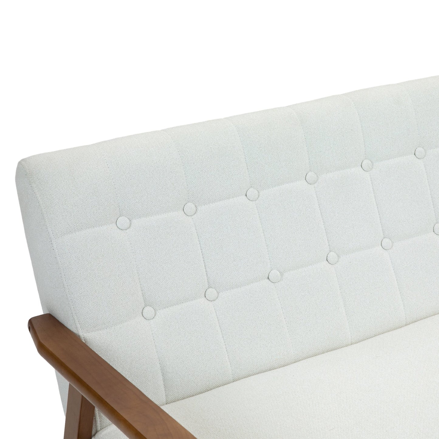 Canapé causeuse solide moderne du milieu du siècle, canapé causeuse rembourré, canapé causeuse rembourré 2 places