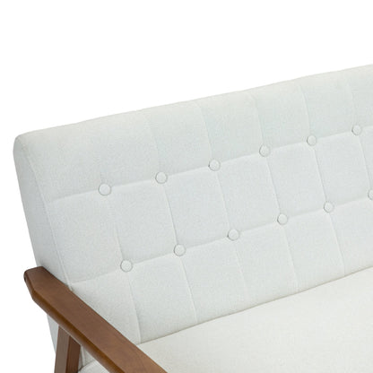 Canapé causeuse solide moderne du milieu du siècle, canapé causeuse rembourré, canapé causeuse rembourré 2 places