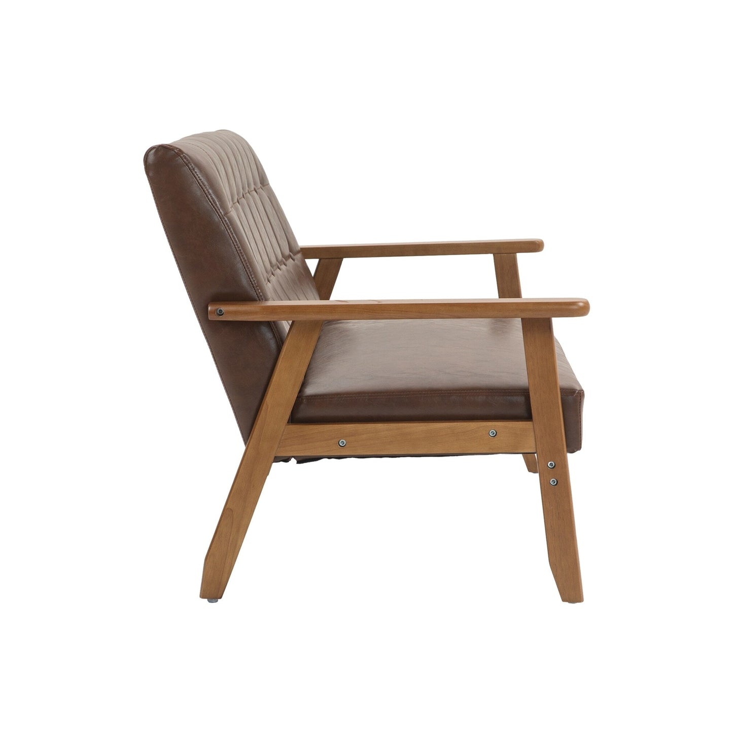 Canapé causeuse solide moderne du milieu du siècle, canapé causeuse rembourré, canapé causeuse rembourré 2 places