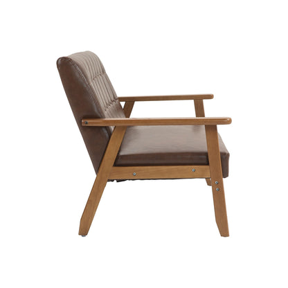 Canapé causeuse solide moderne du milieu du siècle, canapé causeuse rembourré, canapé causeuse rembourré 2 places