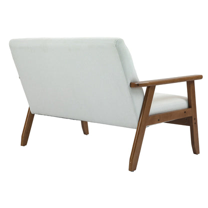 Canapé causeuse solide moderne du milieu du siècle, canapé causeuse rembourré, canapé causeuse rembourré 2 places