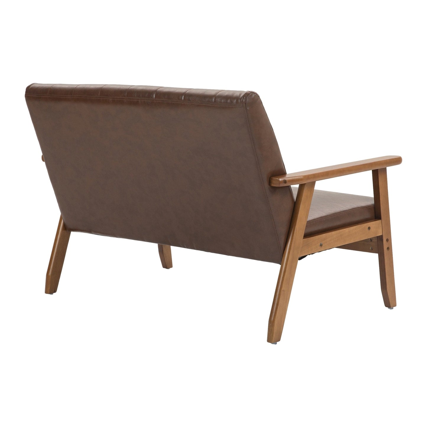 Canapé causeuse solide moderne du milieu du siècle, canapé causeuse rembourré, canapé causeuse rembourré 2 places