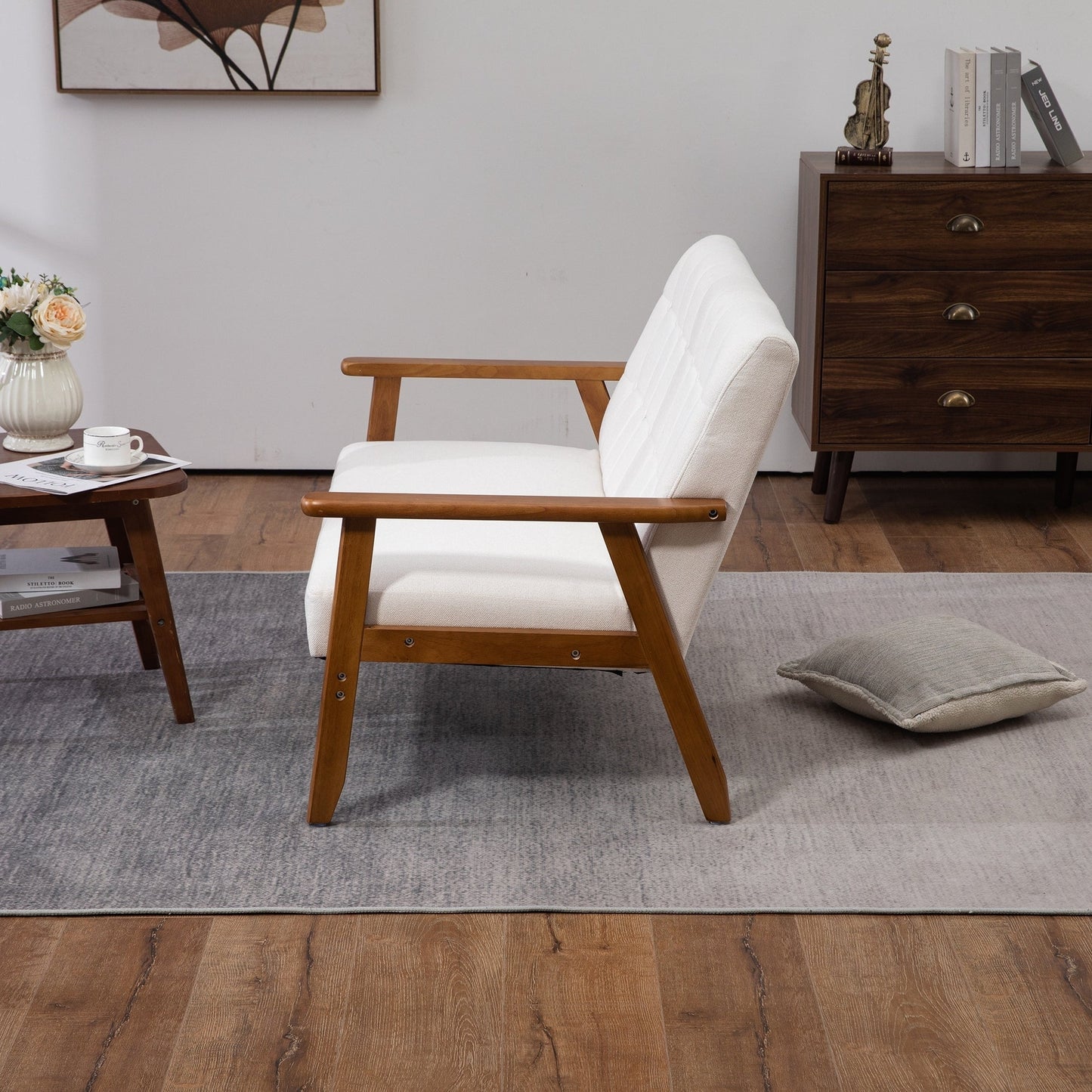 Canapé causeuse solide moderne du milieu du siècle, canapé causeuse rembourré, canapé causeuse rembourré 2 places