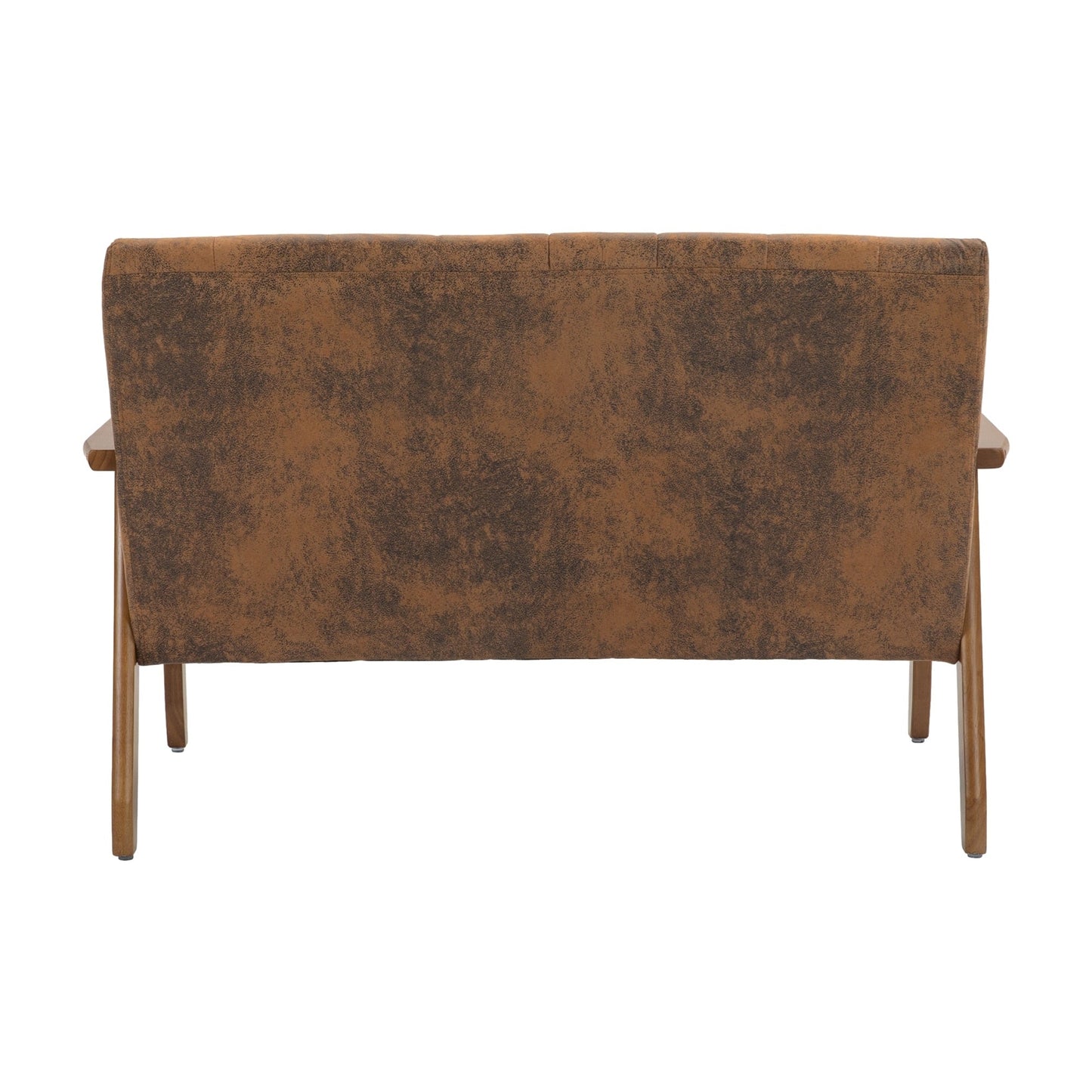 Canapé causeuse solide moderne du milieu du siècle, canapé causeuse rembourré, canapé causeuse rembourré 2 places