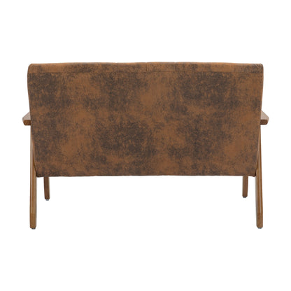 Canapé causeuse solide moderne du milieu du siècle, canapé causeuse rembourré, canapé causeuse rembourré 2 places