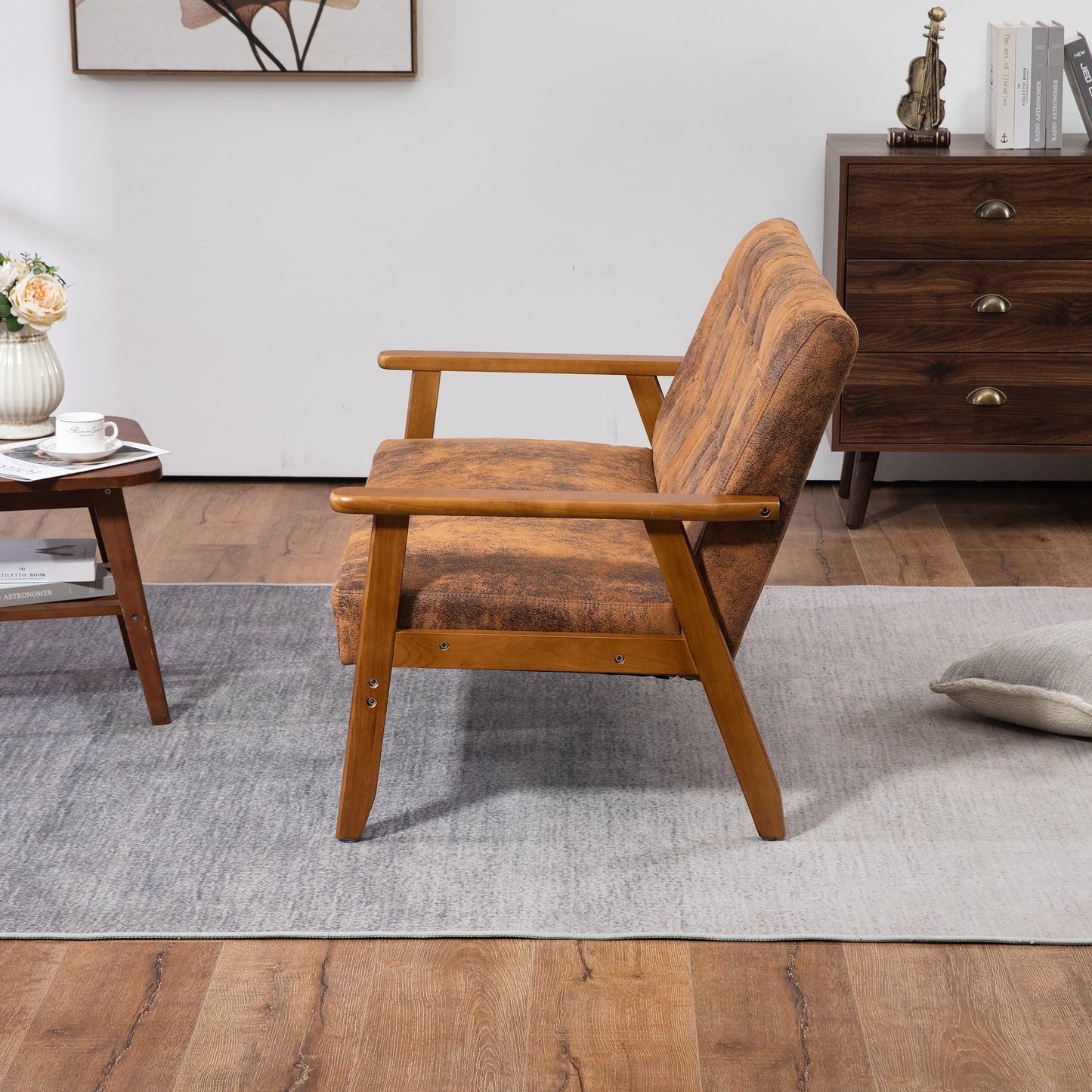 Canapé causeuse solide moderne du milieu du siècle, canapé causeuse rembourré, canapé causeuse rembourré 2 places