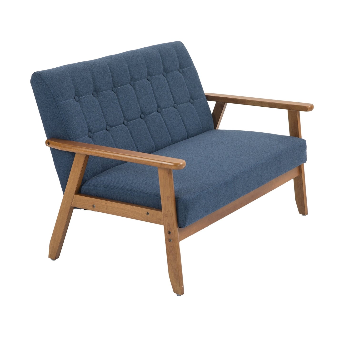 Canapé causeuse solide moderne du milieu du siècle, canapé causeuse rembourré, canapé causeuse rembourré 2 places