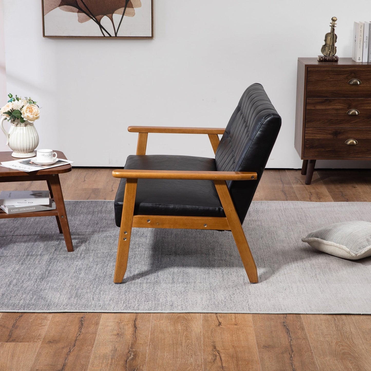 Canapé causeuse solide moderne du milieu du siècle, canapé causeuse rembourré, canapé causeuse rembourré 2 places