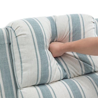 Fauteuil inclinable en cuir synthétique et lin à tête de clou du milieu du siècle