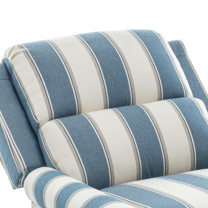 Fauteuil inclinable en cuir synthétique et lin à tête de clou du milieu du siècle