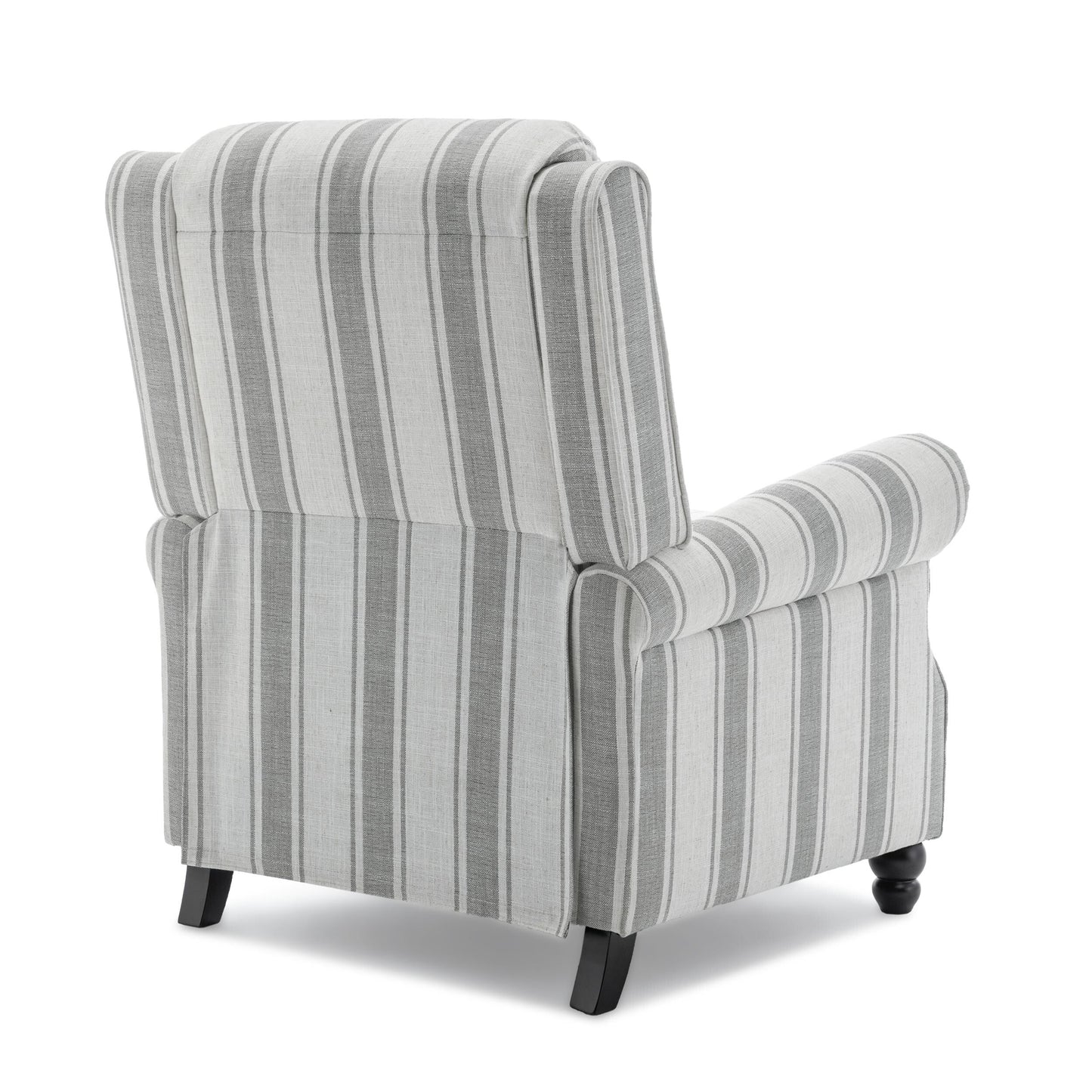 Fauteuil inclinable en cuir synthétique et lin à tête de clou du milieu du siècle