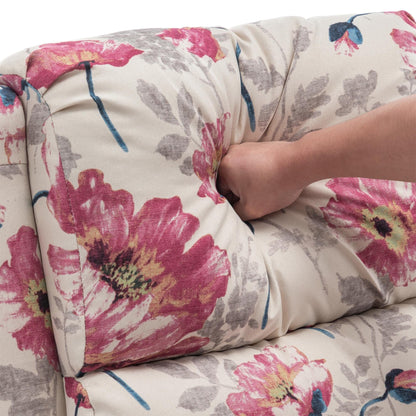 Fauteuil inclinable en cuir synthétique et lin à tête de clou du milieu du siècle