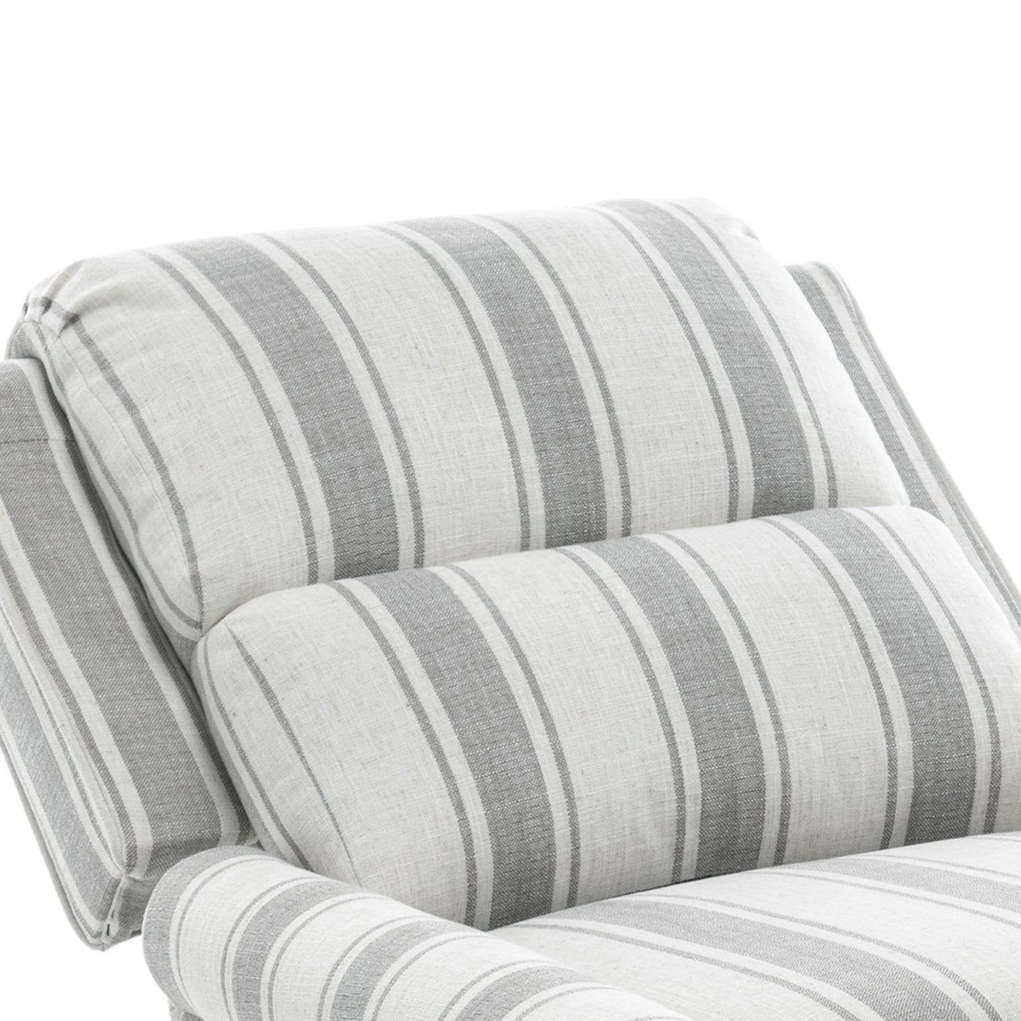 Fauteuil inclinable en cuir synthétique et lin à tête de clou du milieu du siècle