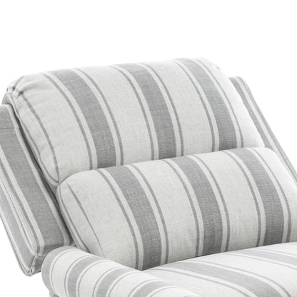 Fauteuil inclinable en cuir synthétique et lin à tête de clou du milieu du siècle