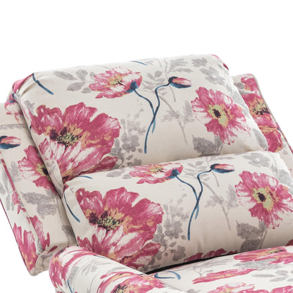 Fauteuil inclinable en cuir synthétique et lin à tête de clou du milieu du siècle