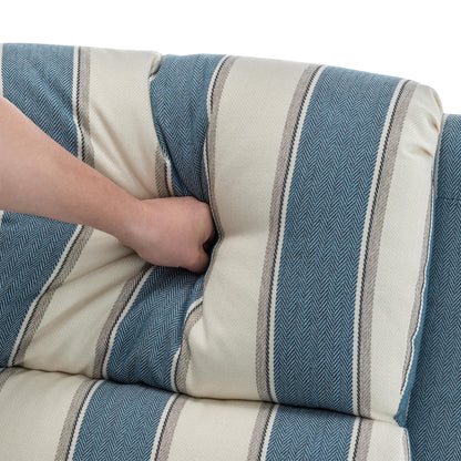 Fauteuil inclinable en cuir synthétique et lin à tête de clou du milieu du siècle