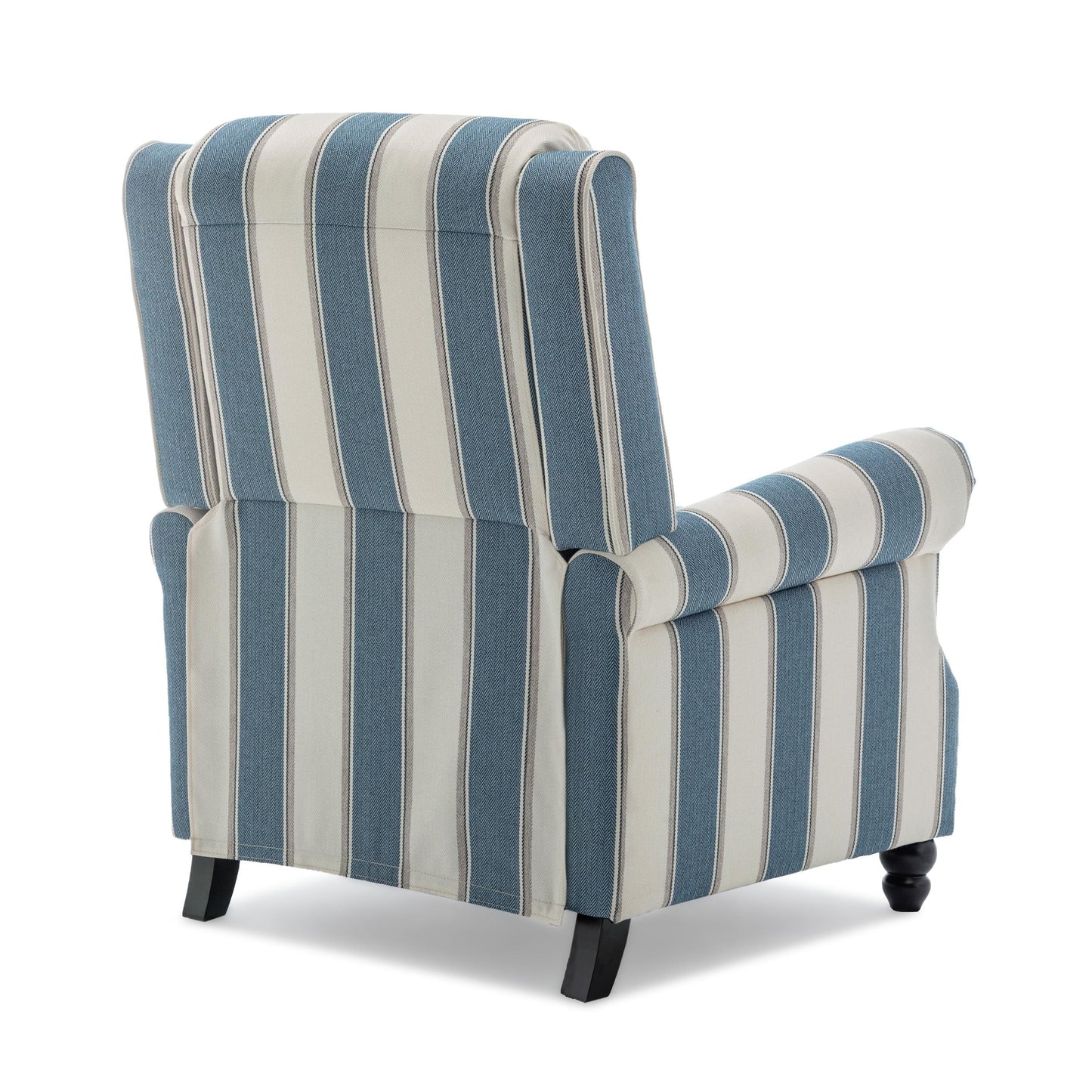 Fauteuil inclinable en cuir synthétique et lin à tête de clou du milieu du siècle