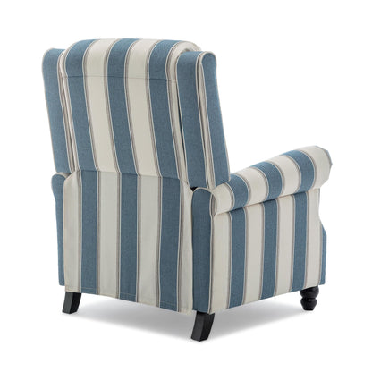 Fauteuil inclinable en cuir synthétique et lin à tête de clou du milieu du siècle