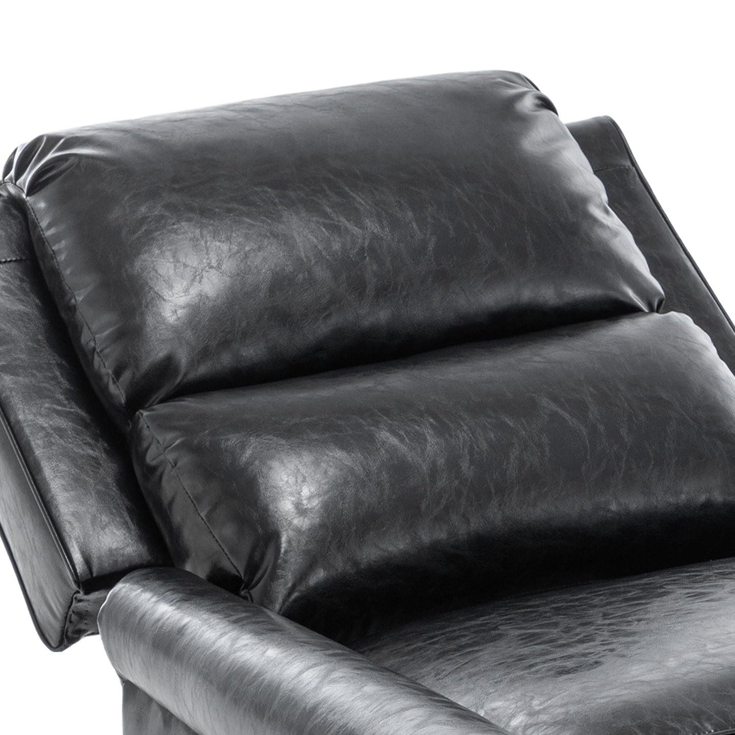 Fauteuil inclinable en cuir synthétique et lin à tête de clou du milieu du siècle