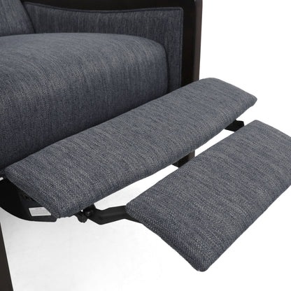 Fauteuil inclinable rembourré du milieu du siècle avec repose-pieds et cadre en bois de bouleau