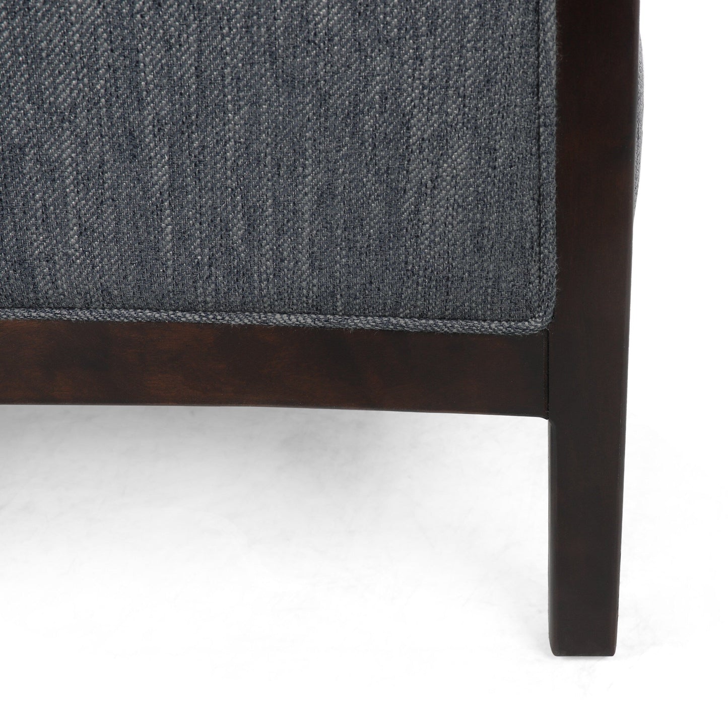 Fauteuil inclinable rembourré du milieu du siècle avec repose-pieds et cadre en bois de bouleau